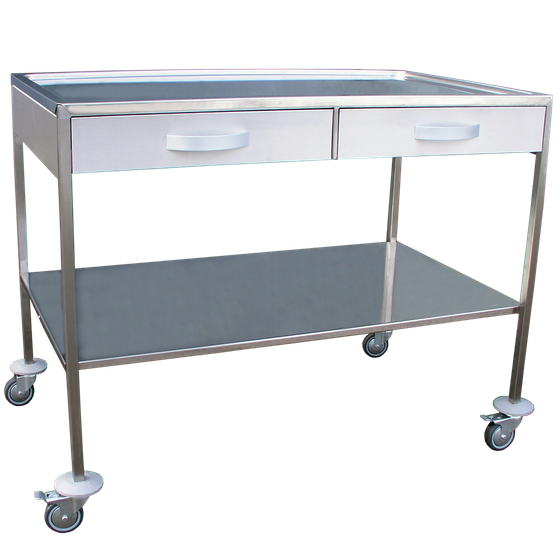 2SNNZ-1000 Stainless Steel Instrument Table with Two Drawers