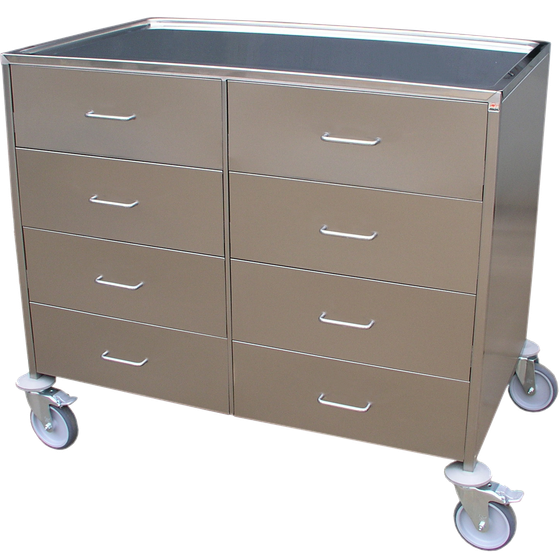8SNNZ-1000 Stainless Steel Instrument Table with Eight Drawers