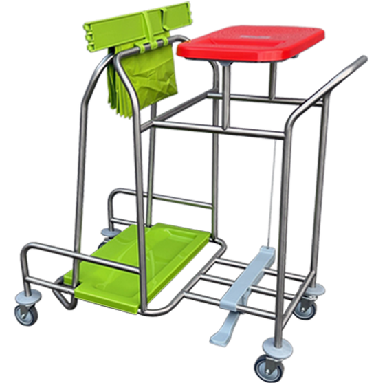 Stainless Steel Trolley for Soiled Laundry and Waste