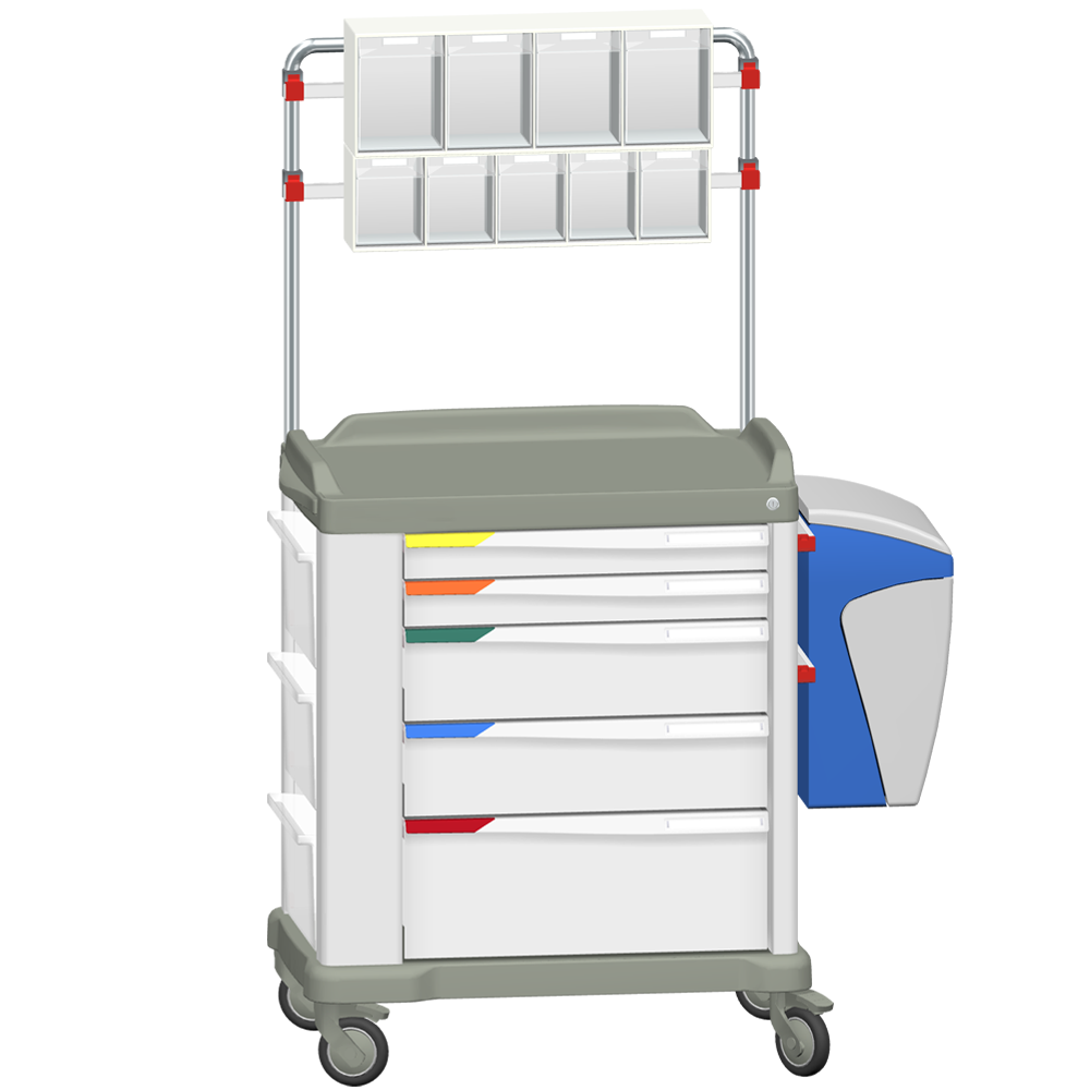 Trolleys with gallery rail