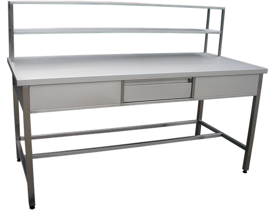 Set Preparation Table with Drawer / Set Preparation Table with Storage Gallery and Drawer